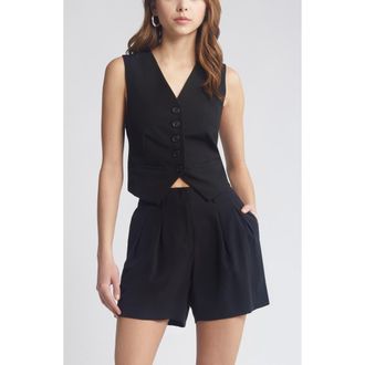 Open Edit Tailored Vest in Black at Nordstrom Rack, Size Small