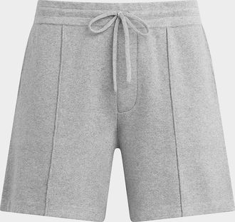 Hudson Men & apos;s Cabana Cotton-Cashmere Double-Knit Pleated Drawstring Shorts