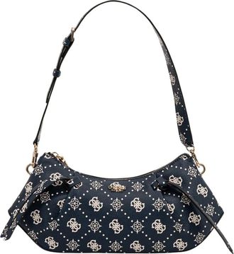 Guess Allegra Baguette Tas - Dames - Tassen - Blauw - Maat: ONE Size Leer