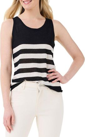 Nic+Zoe Nic+Zoe Featherweight Striped Linen-Blend Tank