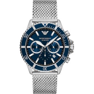 Emporio Armani Diver Heren Horloge Zilverkleurig AR11587