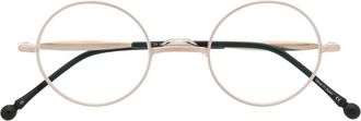 Matsuda round-frame optical glasses - unisex - Acetate/Metal - 45 - Gold