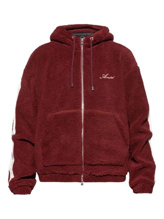 Amiri bone-detail zip-up hoodie - men - Polyester/Acrylic/Viscose - L - Red