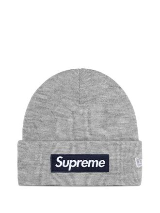 SUPREME x New Era Box logo-detail beanie hat - men - Fabric - One Size - Grey