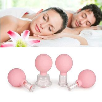 Trade Shop Trade Shop - Set Di 4 Coppette Per Massaggio Facciale Sfera In Silicone Massaggiatore Schiena