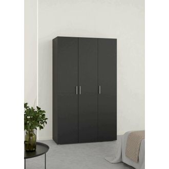 Dmora Armario 3 Puertas Isabelle, Muebles De Dormitorio, Vestidor, Armario De Ropa, 118x50 H201 Cm, Negro - Dmora