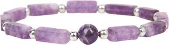 Generic Pure Amethyst Body Purify Natural Bracelet Fatigue Gemstone Chakras Stretch Bracelets For Women Rose Costume Jewelry (F, One Size)