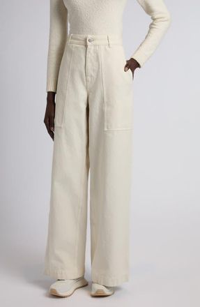 Moncler Cotton Pants in Light Beige at Nordstrom, Size 10 Us