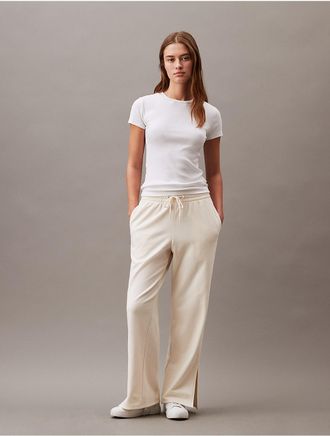 Calvin Klein Womens French Terry Sweatpants - White - XS