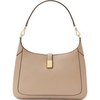 Kate Spade New York deco leather hobo bag in Timeless Taupe at Nordstrom Rack