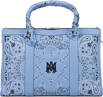 Amiri Carolina Blue Weekender Bandana Bag