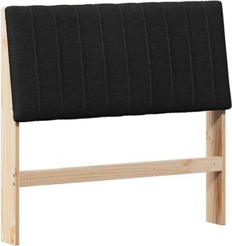 vidaXL Upholstered Headboard Black 100 cm Solid Pine Wood vidaXL