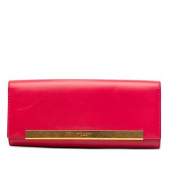 Saint Laurent Pre-owned Clutches, female, Pink, Size: ONE SIZE Pre-owned Leather Clutch