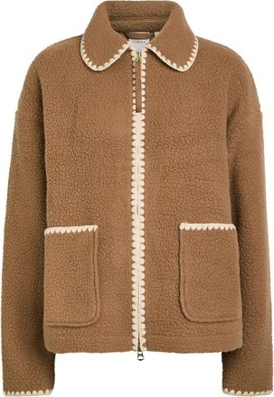 Varley Ruiko Whipstitch-trim Fleece Jacket - Brown - XL (UK16 / XL)