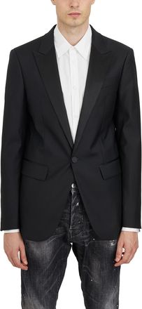 Dsquared2 Mens Silk And Wool Blazer Berlin - Black - Size EU 48 (Mens)