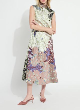 Lyss&eacute; Flora Mock Neck Bias Cut Midi Dress