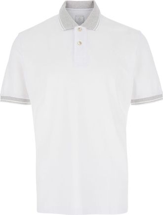 Eleventy White Piqué-weave Polo Shirt