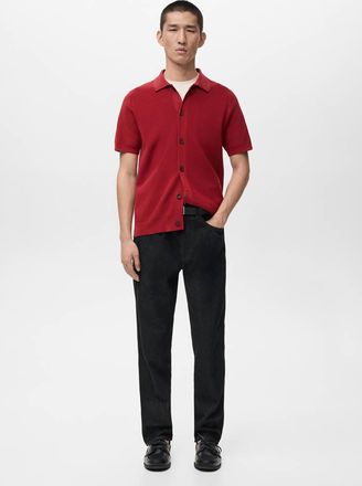 Mango Camicia maglia cotone rosso - Uomo - S - MANGO MAN