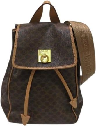Celine Pre-owned Backpacks, female, Brown, Size: ONE SIZE Pre-owned Macadam PVC Leather Backpack