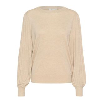 Kaffe KAlone Knit Pullover - Dames - Ronde hals truien - Beige - XL - Truien & Vesten