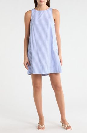 Madewell Leilani Cotton Chambray Shift Dress in Light Blue White Stripe at Nordstrom Rack, Size X-Small