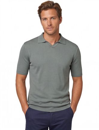 Thomas Maine katoenen Thomas Maine poloshirt groen effen normale fit