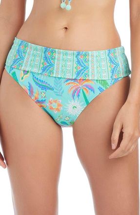 Bleu Rod Beattie Foldover Hipster Bikini Bottoms in Turq at Nordstrom, Size 10