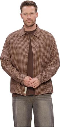 Woodbird Wbbuzo Check Shirt - Heren - Casual Overhemden - Bruin - S - Overhemden