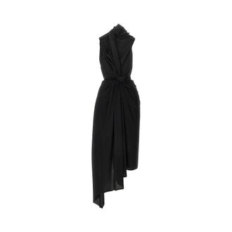 Balenciaga Draped jersey midi dress Woman 36