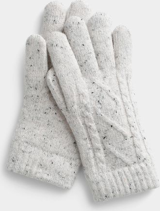 Simons Womens Confetti knit gloves