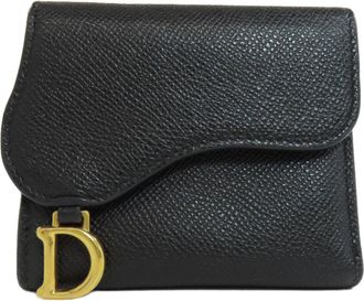 Dior Black Leather Wallet (Bi-Fold) (Pre-Owned)