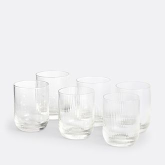 La Redoute Interieurs Set van 6 waterglazen in geribbeld glas, Stria