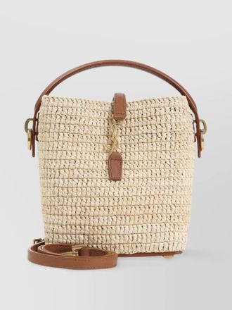 Saint Laurent mini 37 raffia shoulder bag