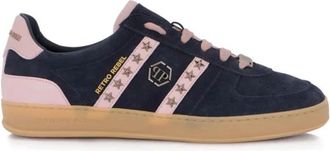 Philipp Plein Retro Rebel Star-Studded Sneakers - Dames - Sneakers - Blauw - 35 EU - Leer - Schoenen