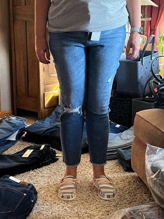 Judy Blue High Waisted Distressed Jeans In Blue