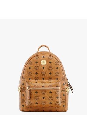 MCM Small Stark Side Studs Backpack in Visetos in Cognac at Nordstrom