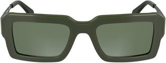 Calvin Klein Womens Ck19519s Oversized Square Sunglasses - Dark Green - One Size