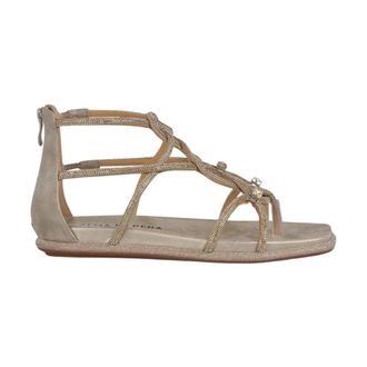 Alma En Pena Flat Sandals, female, Yellow, Size: 10 US Flat sandal tangled straps