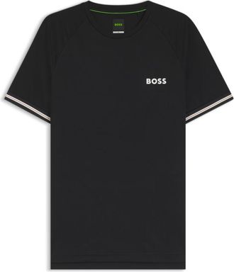 BOSS Active slim-fit T-shirt with tennis-ball embossing