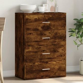 vidaXL Vidaxl - Aparador De Madera De Ingenier&iacute;a Roble Ahumado 60x31x84 Cm