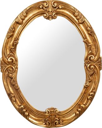Biscottini International Biscottini - Espejo De Pared De Madera Con Acabado En Pan De Oro Antiguo Hecho En Italia