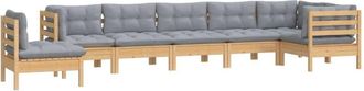 vidaXL Juego De Muebles De Jard&iacute;n 8 Pzas Y Cojines Madera Maciza Pino Vidaxl