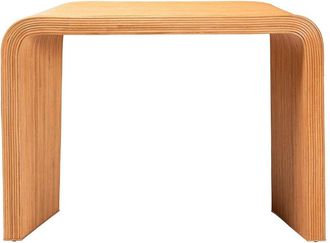 Baxton Studio Eilis Bohemian Fluted Rattan Waterfall Console Table