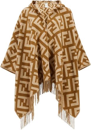 Fendi Poncho FF jacquard - Marrone
