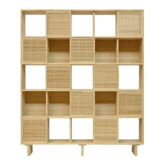 Naan Furniture Estanter&iacute;a de madera maciza natural 10 puertas 160 cm sin barnizar