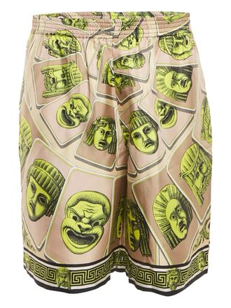 Versace Zijden shorts met print - Beige