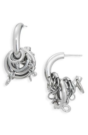Justine Clenquet Jay Hoop Earrings in Palladium at Nordstrom