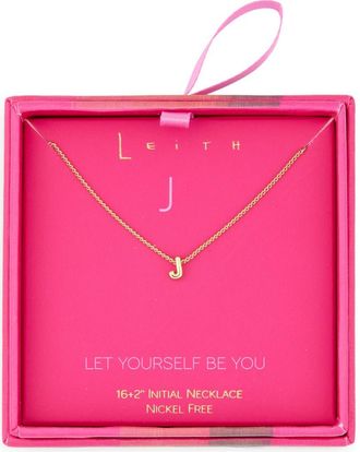 Leith Let Yourself Be You Bubble Initial Pendant Necklace in J- Gold at Nordstrom Rack