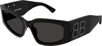 Balenciaga Bossy Cat Eye Zonnebril - Dames - Zonnebrillen - Zwart - 57 MM - Accessoires