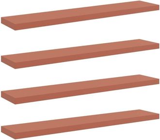 vidaXL Wall Shelf 4 pcs Red 120 x 23.5 x 4 cm Engineered Wood vidaXL